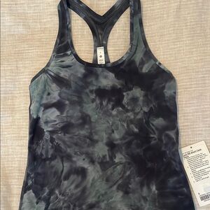 Lululemon Athletica Black and Gray Tie-Dye Tank Top